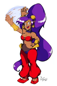 Shantae waving.